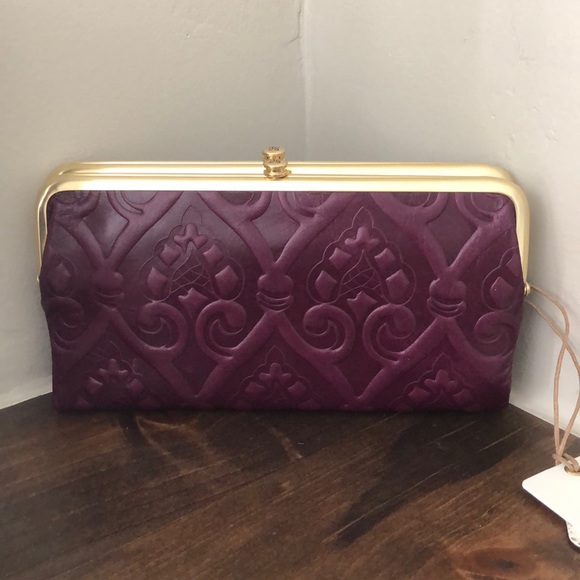 HOBO Handbags - HOBO Lauren eggplant purple leather wallet NWT